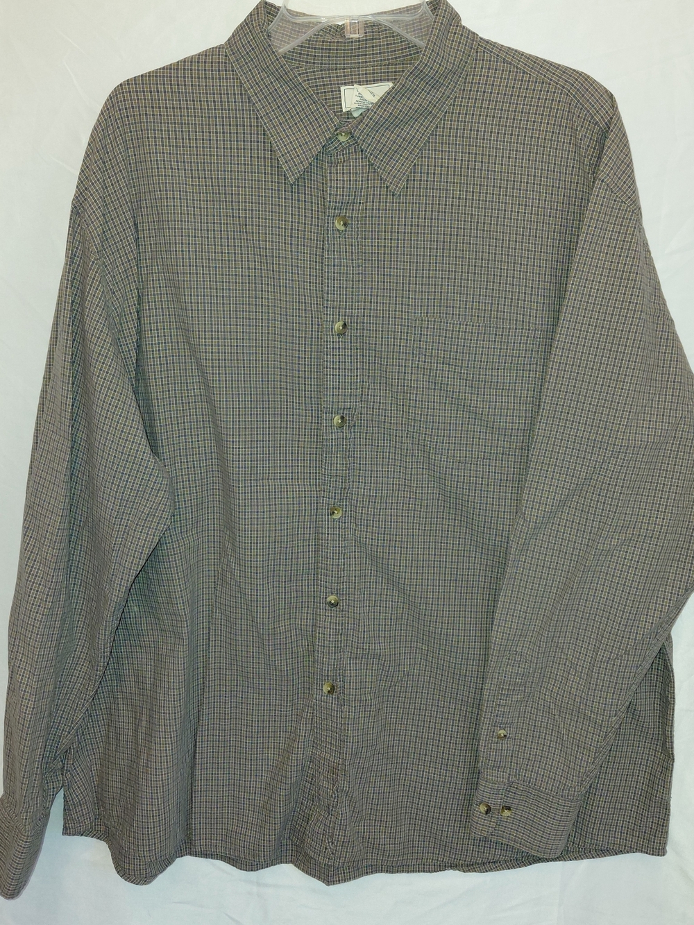 Men's Long-Sleeve Check Button-Down Shirt - Brown/Gray #2560